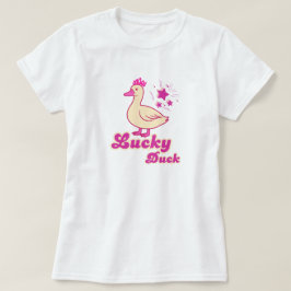 ラッキーダック 女性用Tシャツ モダン デザイン Tシャツ