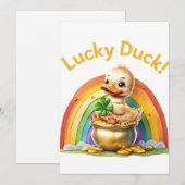 「ラッキーダック」聖パトリックの日の招待状 招待状 (正面/裏面)