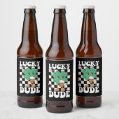 ラッキーダドシャムロックSt patricks dayアイリッシュグルーヴィ ビールラベル (ボトル)