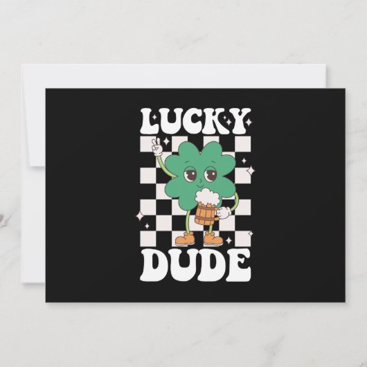 ラッキーダドシャムロックSt patricks dayアイリッシュグルーヴィ 招待状 (正面)
