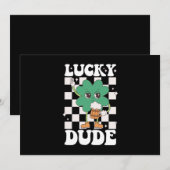 ラッキーダドシャムロックSt patricks dayアイリッシュグルーヴィ 招待状 (正面/裏面)