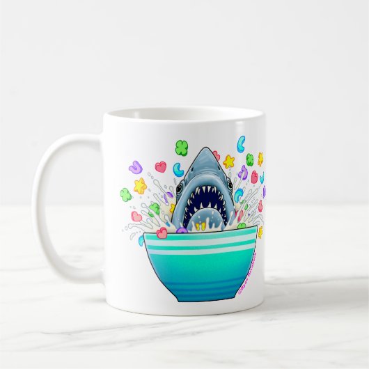 ラッキーチャムズシャツ(Jaws & Luckyチャームパロディ) コーヒーマグカップ (左)