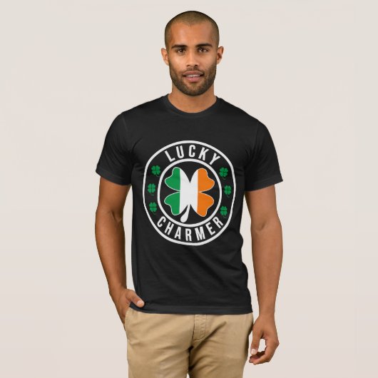 ラッキーチャーマー アイルランド旗 シャムロックTシャツ Tシャツ (正面フル)