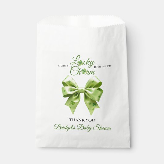 ラッキーチャームありがとうアイリッシュクローバーベビーシャワー フェイバーバッグ (正面)