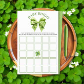 ラッキーチャームと弓の赤ちゃんシャワーベビービンゴゲーム チラシ