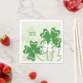 ラッキーチャームアイリッシュクローバーシャムロックセントパトリック スタンダードカクテルナプキン (インサイチュ)