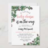 ラッキーチャームオンザウェイガールベビーシャワー 招待状 (正面)