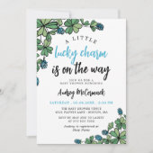 ラッキーチャームオンザウェイボーイベビーシャワー 招待状 (正面)