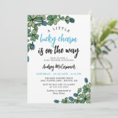 ラッキーチャームオンザウェイボーイベビーシャワー 招待状 (スタンド正面)