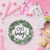 ラッキーチャームクローバーああベビーガール赤ちゃんシャワー ペーパープレート (パーティー)