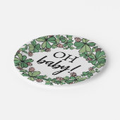 ラッキーチャームクローバーああベビーガール赤ちゃんシャワー ペーパープレート (アングル)