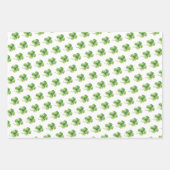 ラッキーチャームクローバーセントパトリックの日ベイビーシャワー ラッピングペーパーシート (正面2)