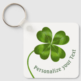 ラッキーチャームクローバーヴィンテージパーソナライズされたグッドラック キーホルダー