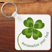 ラッキーチャームクローバーヴィンテージパーソナライズされたグッドラック キーホルダー (正面)