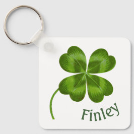 ラッキーチャームクローバーヴィンテージパーソナライズされたグッドラック キーホルダー