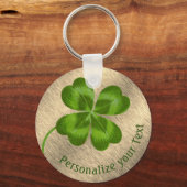 ラッキーチャームクローバーヴィンテージパーソナライズされたグッドラック キーホルダー (正面)