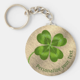 ラッキーチャームクローバーヴィンテージパーソナライズされたグッドラック キーホルダー