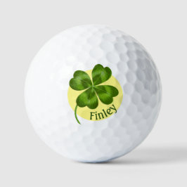 ラッキーチャームクローバーヴィンテージパーソナライズされたグッドラック ゴルフボール