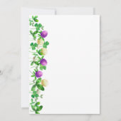 ラッキーチャームシャムロックとクローバーベビーシャワー 招待状 (裏面)