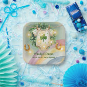 ラッキーチャームシャムロックとレインボーベビーシャワー ペーパープレート (パーティー)