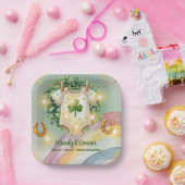 ラッキーチャームシャムロックとレインボーベビーシャワー ペーパープレート (パーティー)