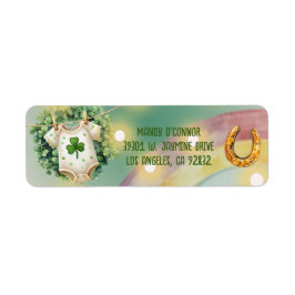 ラッキーチャームシャムロックとレインボーベビーシャワー ラベル