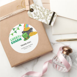 ラッキーチャームシャムロックサンパトリックの日ベビーシャワー ラウンドシール