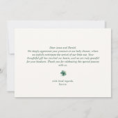 ラッキーチャームシャムロックハートベビーシャワー サンキューカード (裏面)