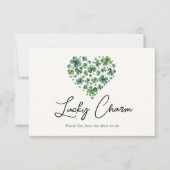 ラッキーチャームシャムロックハートベビーシャワー サンキューカード (正面)