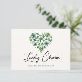 ラッキーチャームシャムロックハートベビーシャワー サンキューカード (スタンド正面)