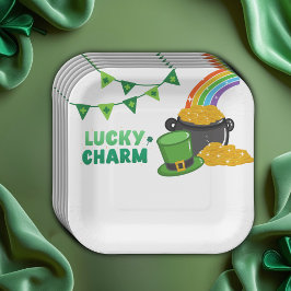 ラッキーチャームシャムロックSt. Patrick's Dayベビーシャワー ペーパープレート