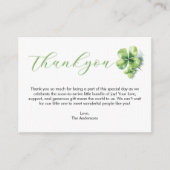 ラッキーチャームセントパトリックのベビーシャワーカーサンキュード エンクロージャーカード (正面)