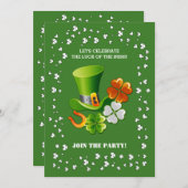 ラッキーチャームセントパトリックの日パーティー 招待状 (正面/裏面)