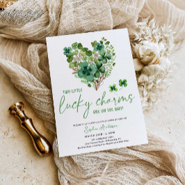 ラッキーチャームツインベビーシャワーシャムロック招待状 招待状