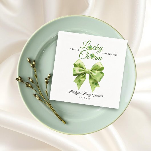 ラッキーチャームバウ聖パトリックの日の赤ちゃんシャワー スタンダードカクテルナプキン