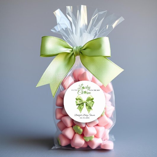 ラッキーチャームバウ聖パトリックの日の赤ちゃんシャワー ラウンドシール