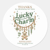 ラッキーチャームブレスレットベビーシャワーステッカー ラウンドシール (正面)