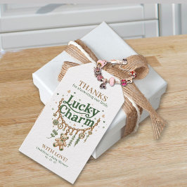 ラッキーチャームブレスレットベビーシャワーメッセージカード ギフトタグ