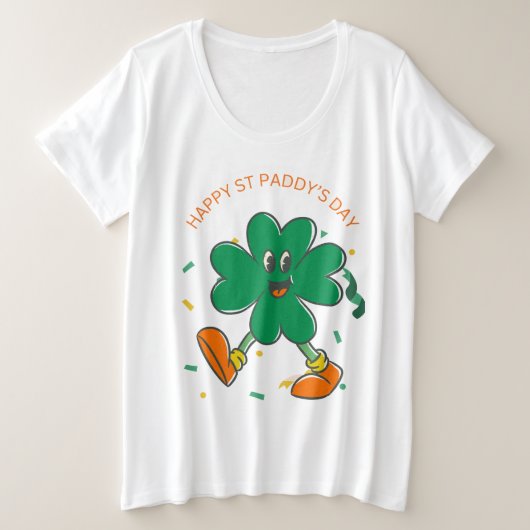 🌈ラッキーチャームプラスサイズティー プラスサイズTシャツ (デザイン正面)