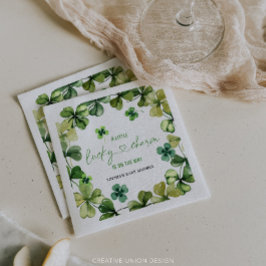 ラッキーチャームベビーシャワーシャムロッククローバー スタンダードカクテルナプキン