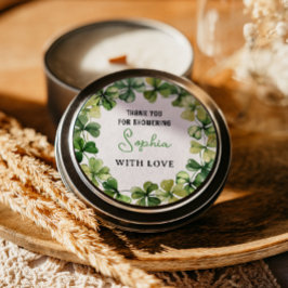 ラッキーチャームベビーシャワーシャムロッククローバー ラウンドシール