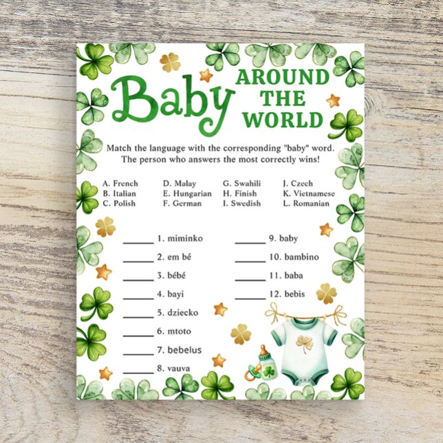 ラッキーチャームベビーワールドシャワーゲーム周辺 (Baby Shower Game Card)