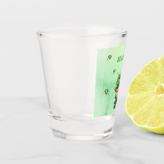 ラッキーチャームレプレシャン格言- パーソナライズされた ショットグラス (左)