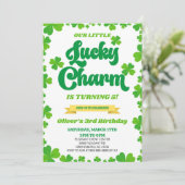 ラッキーチャーム聖パトリックの日の誕生日パーティー 招待状 (スタンド正面)