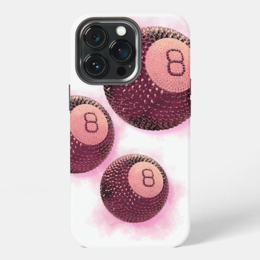 ラッキーディスコ8 PINK, Lucky 8 disco Ball, Snooker iPhoneケース (裏面)