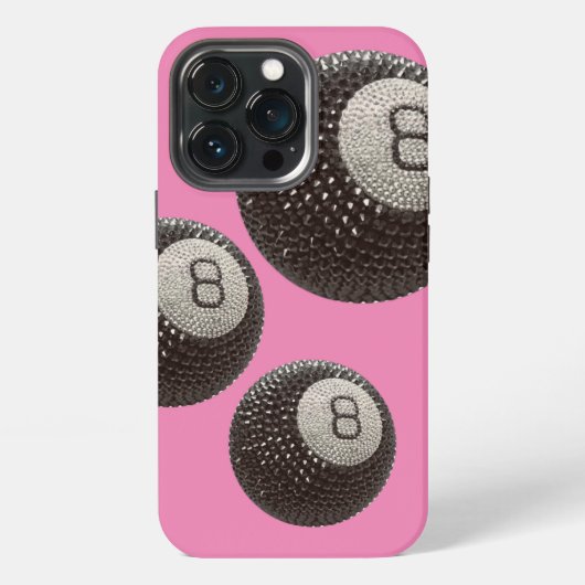 ラッキーディスコ8 PINK, Lucky 8 disco Ball, Snooker iPhoneケース (裏面)