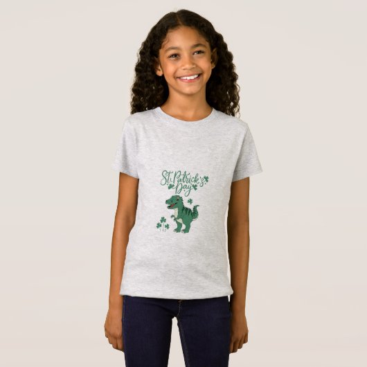 ラッキーディノ – 聖パトリックの日 Tシャツ (正面フル)