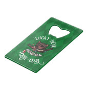 ラッキーデビルトランプのポーカーおもしろいクラブタスマニアデビルアート クレジットカード栓抜き (正面アングル)