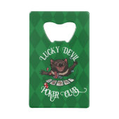 ラッキーデビルトランプのポーカーおもしろいクラブタスマニアデビルアート クレジットカード栓抜き (裏面)