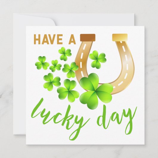 ラッキーデー // シャムロック セントパトリックデー カード (正面)